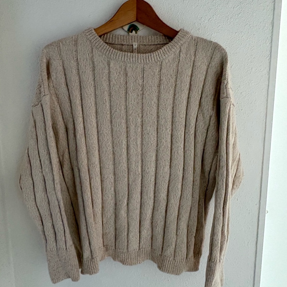Beige Crew Neck Sweater